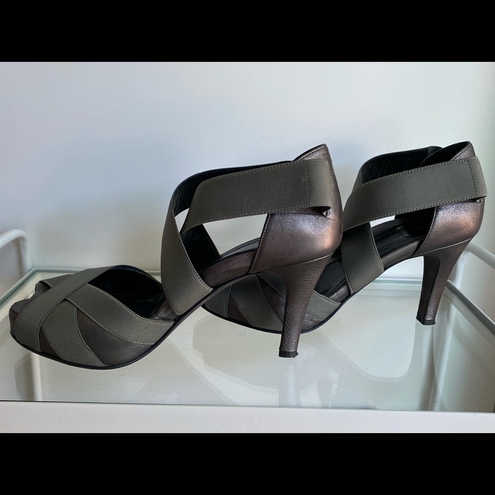 Dana Davis ‘Lola’ Pewter Platform Peep Toe